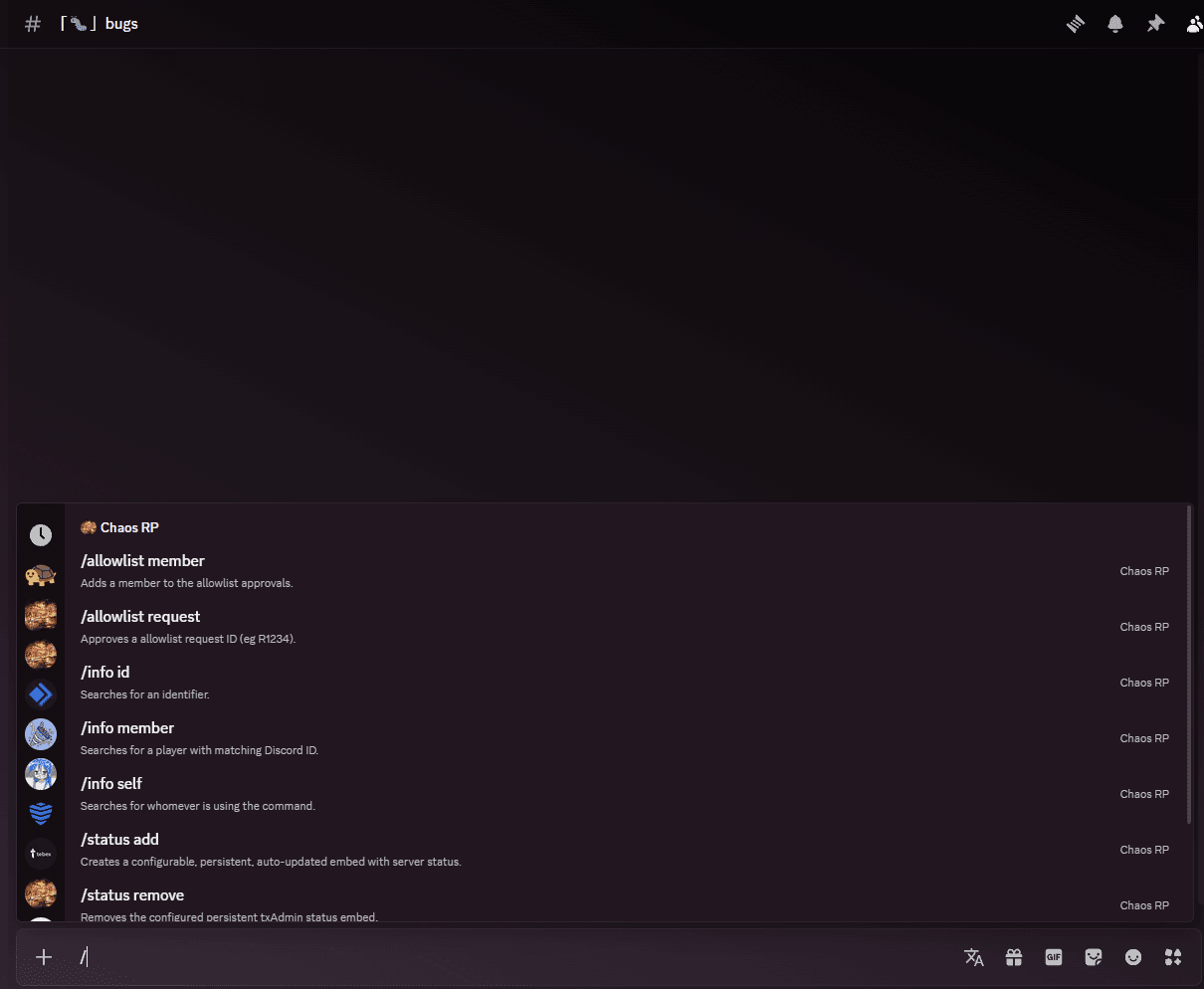 Chasos rp bot showcase