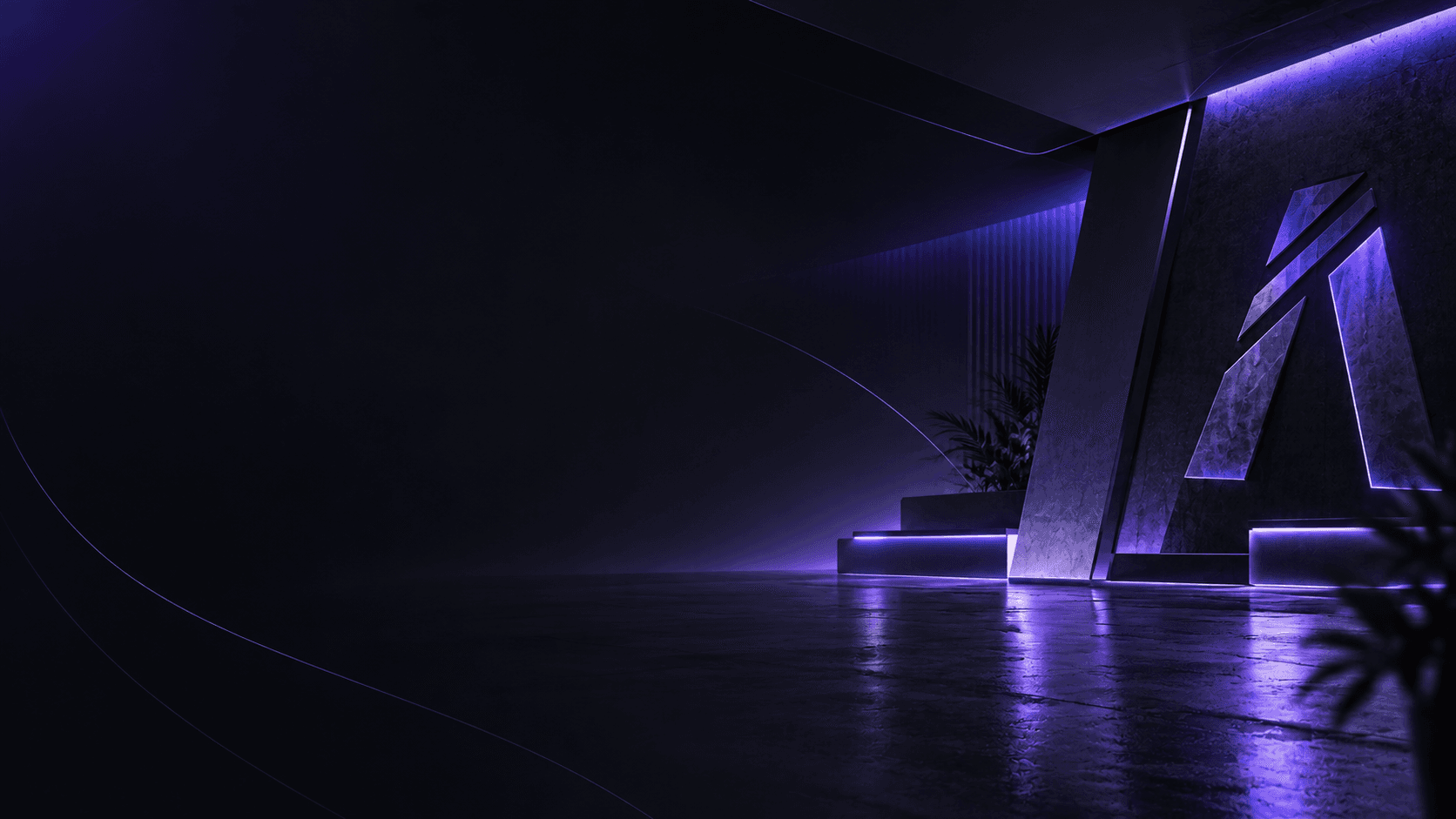 FiveM logo in a purple-lit studio